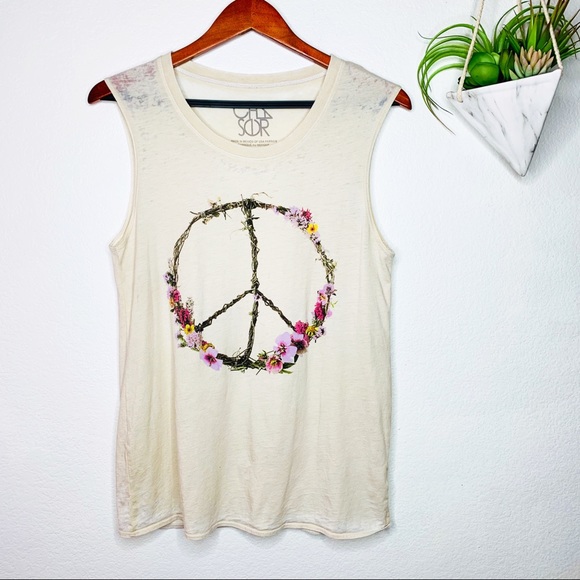 Chaser Tops - Chaser Graphic Peace Tank Top
